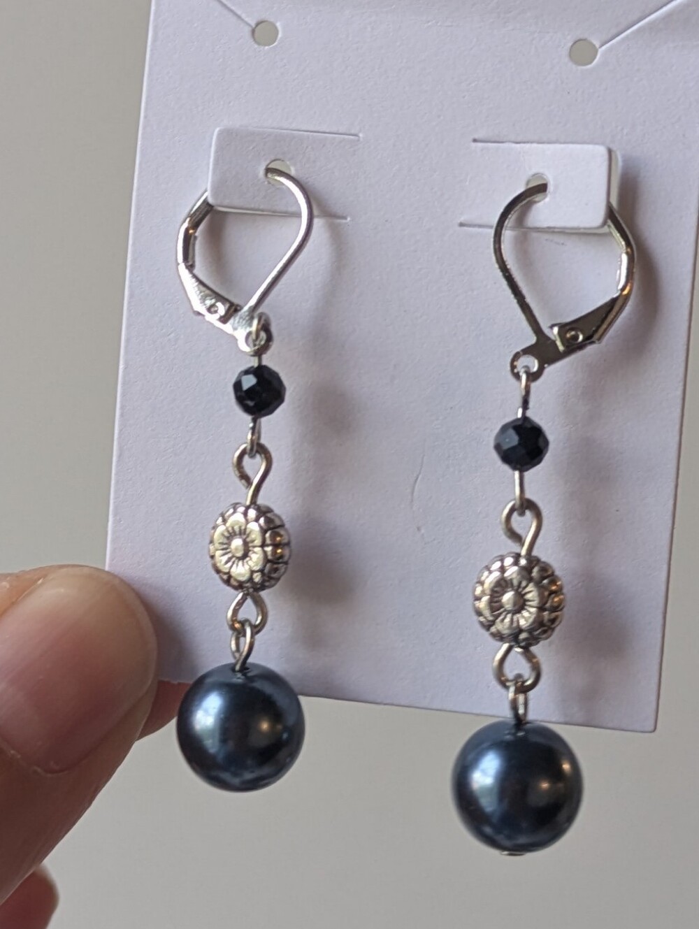 Silver-Tone Drop Earrings - Picture 4 of 4
